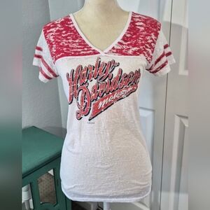 SPRING SALE | Harley-Davidson Mile High Denver Burnout V-Neck Tee Medium